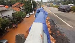 Akses Jalan Warga di Bintaro Sudah Bisa Dilewati Kendaraan usai Tebing Tol JORR Longsor