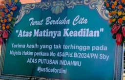 PN Surabaya Dapat Karangan Bunga Matinya Keadilan usai Ronald Tannur Bebas