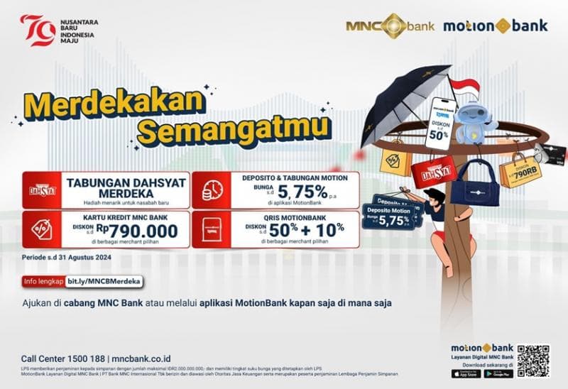 Rayakan HUT Kemerdekaan ke-79 RI, MNC Bank Gelar Promo Istimewa