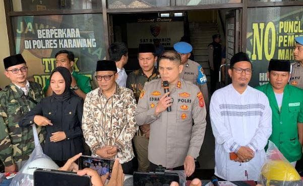 Datangi Polres Karawang, Banser Kecewa Baru 2 Pelaku Persekusi Kiai NU Ditangkap