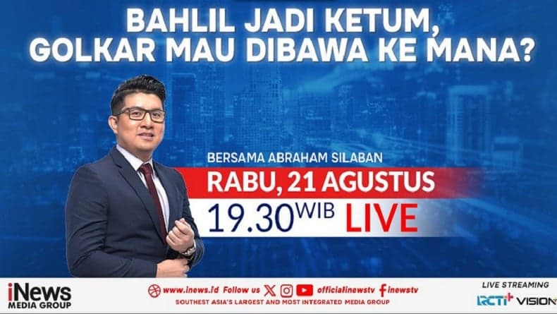 Bahlil Jadi Ketum, Golkar Mau Dibawa Kemana? Malam Ini di The Prime Show, Pukul 19.30 WIB Live hanya di iNews