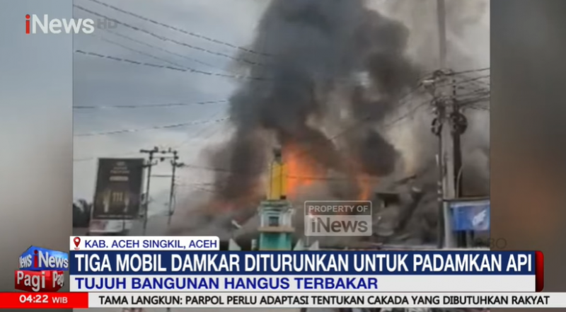 Detik-Detik Tujuh Bangunan di Aceh Hangus Terbakar