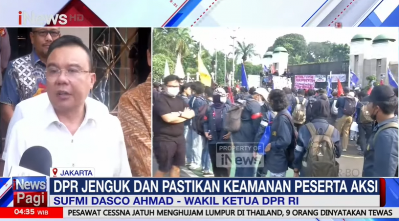 Sufmi Dasco, Wakil Ketua DPR Minta Peserta Aksi Dibebaskan