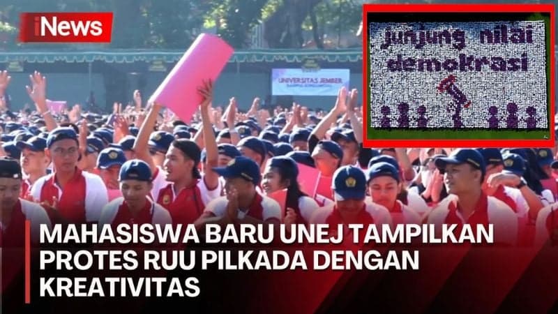 Mahasiswa Baru Unej Tolak UU Pilkada lewat Paper Mob: Junjung Nilai Demokrasi dan Pancasila