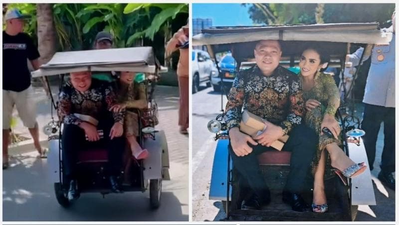 Hadiri Pernikahan Putri Susi Pudjiastuti, Kris Dayanti dan Raul Lemos Asyik Naik Becak 