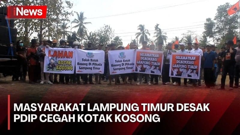 Ratusan Warga Lampung Timur Gelar Aksi Desak PDI Perjuangan Usung Calon Cegah Kotak Kosong