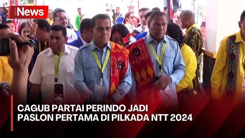 Pasangan Cagub NTT dari Perindo, Melkiades Laka dan Johny Asadoma Jadi Peserta Pertama Daftar ke KPU