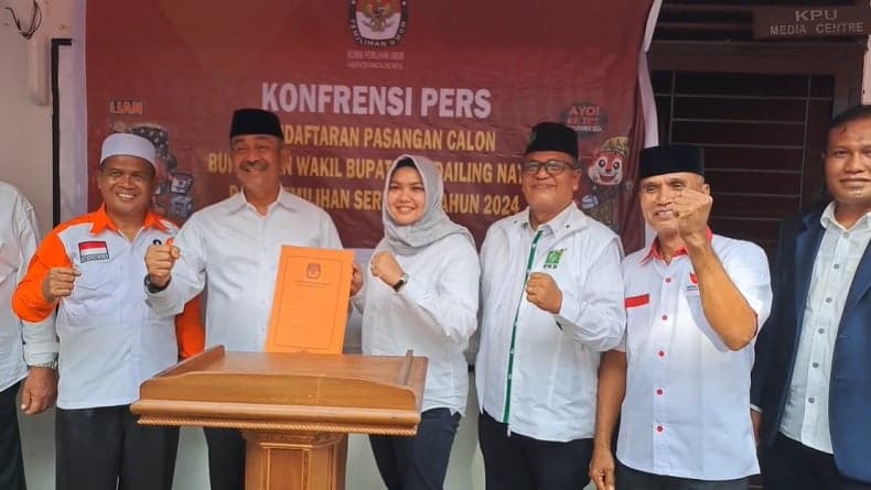 Pilkada Madina, Perindo Bersama 5 Parpol Koalisi Daftarkan Saipullah dan Atika ke KPU