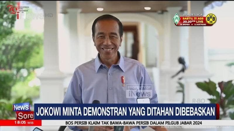 Jokowi Minta Demonstran yang Ditahan Dibebaskan