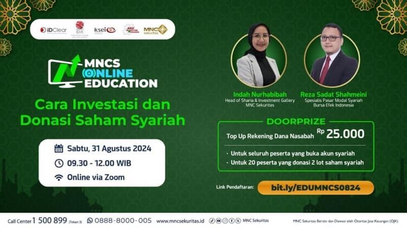 Cara Investasi dan Donasi Saham Syariah Dikupas Tuntas di Webinar Pekan Ini!