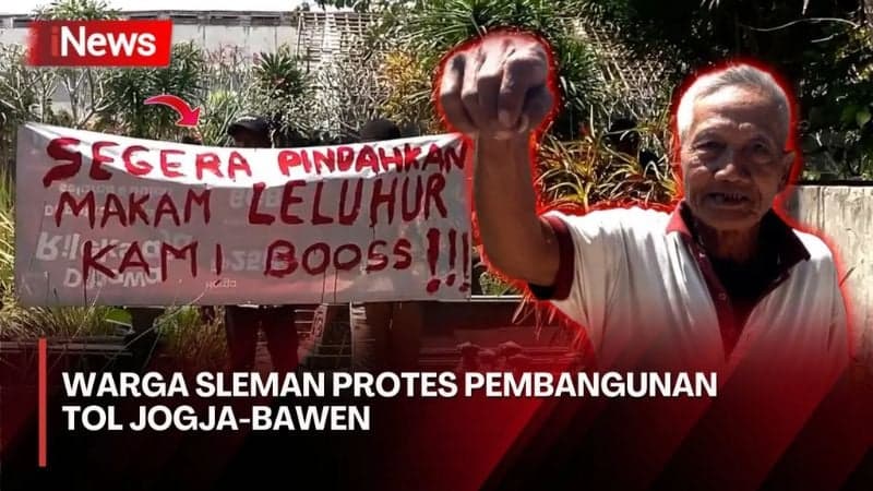 Khawatir 374 Makam Leluhur Tergusur dan Longsor, Warga Sleman Demo Proyek Jalan Tol Jogja-Bawen