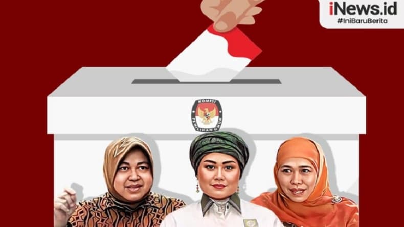 Survei Poltracking Pilgub Jatim: Elektabilitas Khofifah 55,3, Risma 22,8, Luluk 1,8