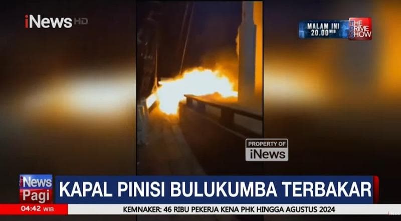 Kapal Pinisi Bulukumba, Sulawesi Selatan, Terbakar