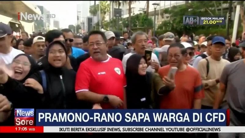 Pramono-Rano Kembali Sapa Warga Jakarta saat Kegiatan CFD di Bundaran HI