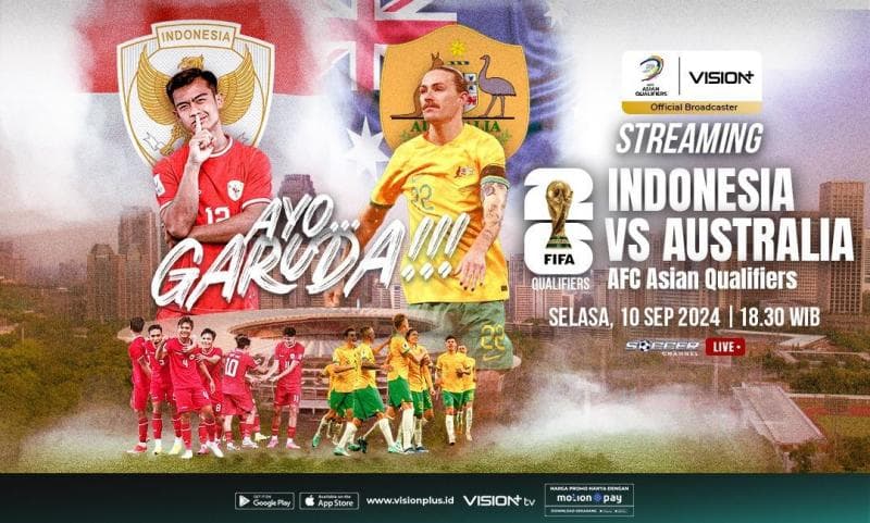 Indonesia Vs Australia: Garuda Siap Jadi Kuda Hitam! Bisa Live Streaming di Vision+