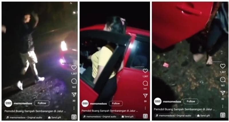 Viral Perempuan Pakai Mobil LCGC Buang Sampah Sembarangan, Ditegur Malah Ngamuk