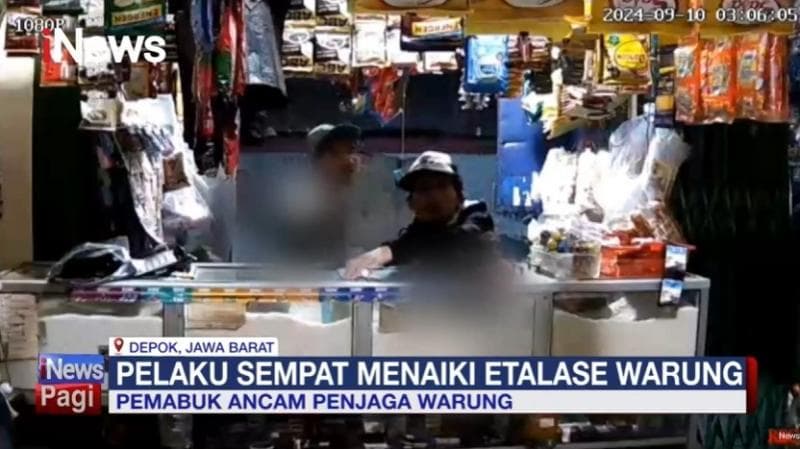 Dua Pria Mabuk Berat Berbuat Anarkis, Acungkan Sajam ke Pemilik Warung di Cipayung Depok