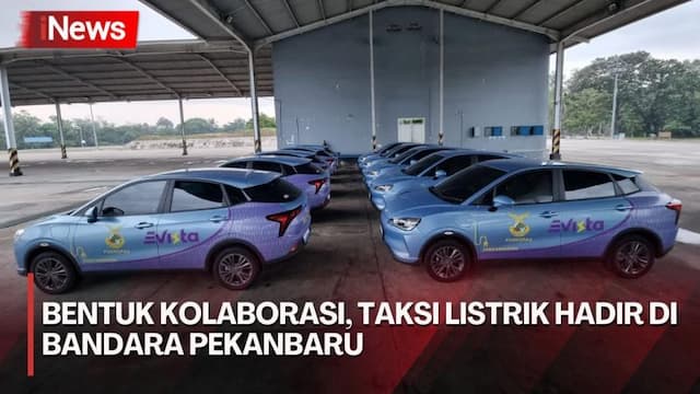 Puskopau Roesmin Nurjadin Kolaborasi Hadirkan Taksi Listrik Evista di Bandara Pekanbaru