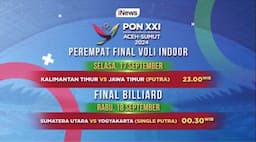 Voli Putra Jatim Vs Kaltim, Lanjut Pertandingan Biliar PON 2024 Malam Ini Pukul 23.00 WIB hanya di iNews