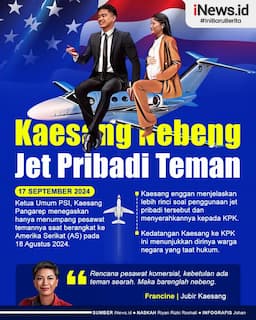 Infografis Kaesang Klaim hanya Nebeng Teman soal Pakai Jet Pribadi ke AS