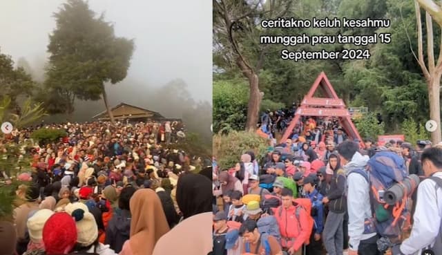 Viral Kemacetan Parah Juga Terjadi di Jalur Pendakian Gunung, Jalan Sampai Antre!