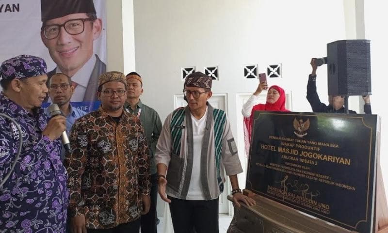 Sandiaga Uno Resmikan Hotel Masjid Jogokaryan di Kaliurang, Pembangunannya dari Dana Wakaf