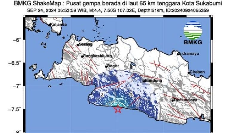 Gempa Hari Ini M4,4 Guncang Sukabumi, Terasa di Cianjur hingga Bayah Lebak