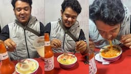 Viral Seorang Pria Makan Mi Rebus Pakai Gula Pasir, Netizen: Bosen Hidup Ini Mah