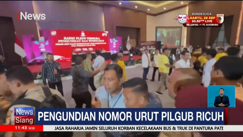 Kericuhan Pengambilan Nomor Urut Pilgub Riau 2024