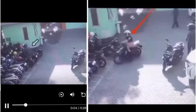 Momen Lucu Ibu-Ibu Serobot Tempat Parkir Motor Seorang Pemuda, Netizen Ngelus Dada: Ras Terkuat Dilawan