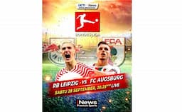 RB Leipzig Vs FC Augsburg di Pekan Kelima Bundesliga, Live iNews Malam Ini