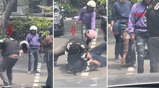 Sadis! Pemotor Ini Banting Pacar di Tengah Jalan, Warga Kaget: Di Tempat Umum Berani Gitu