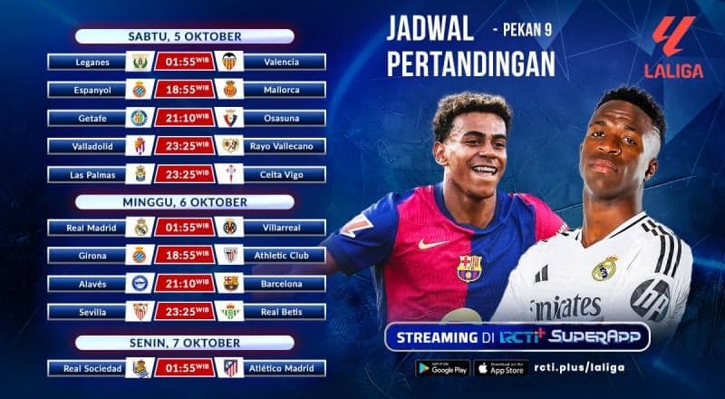 Jadwal dan Link Streaming La Liga Spanyol Pekan Ini di RCTI+ SuperApp: Real Madrid Vs Villarreal Jadwal dan Link Streaming La Liga Spanyol Pekan Ini di RCTI+ SuperApp: Real Madrid Vs Villarreal