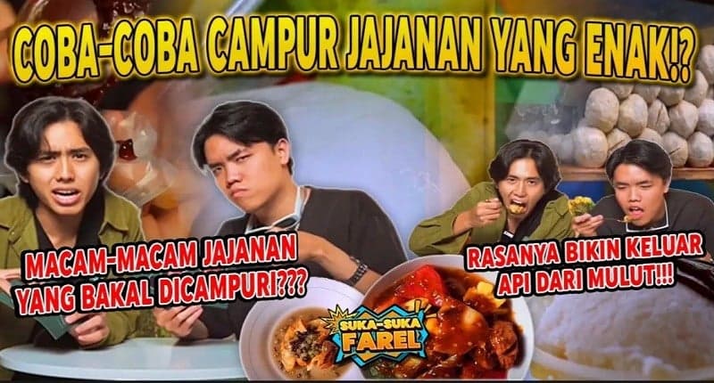 Rujak dan Bakso, Farel Tarek Buktikan Rasanya di Konten Terbaru!