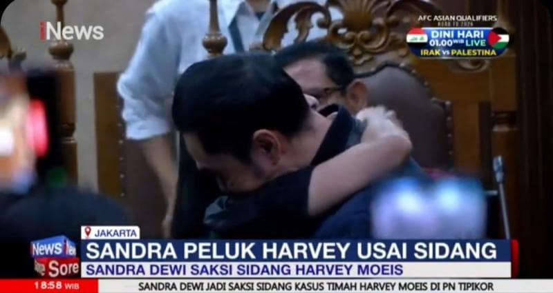 Momen Sandra Dewi dan Harvey Moeis Berpelukan serta Cium Tangan di Sidang Korupsi Timah