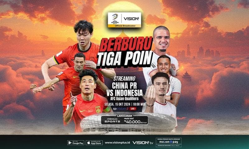 Link Live Streaming Timnas Indonesia Vs China di Kualifikasi Piala Dunia 2026 Zona Asia Malam Ini