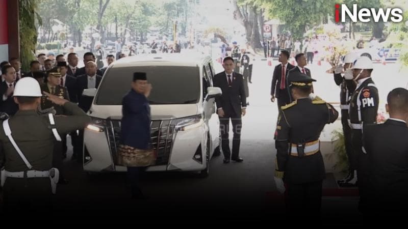 Prabowo Tiba di Gedung MPR untuk Dilantik Jadi Presiden 2024-2029