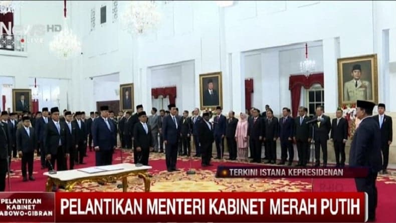 Sah! Presiden Prabowo Lantik Menteri Kabinet Merah Putih