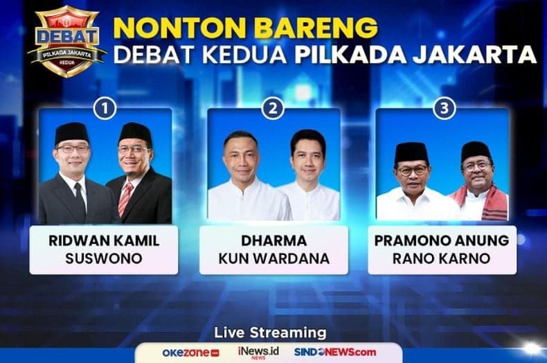 iNews.id Gelar Nonton Bareng Debat Kedua Pilkada Jakarta, Catat Waktunya!