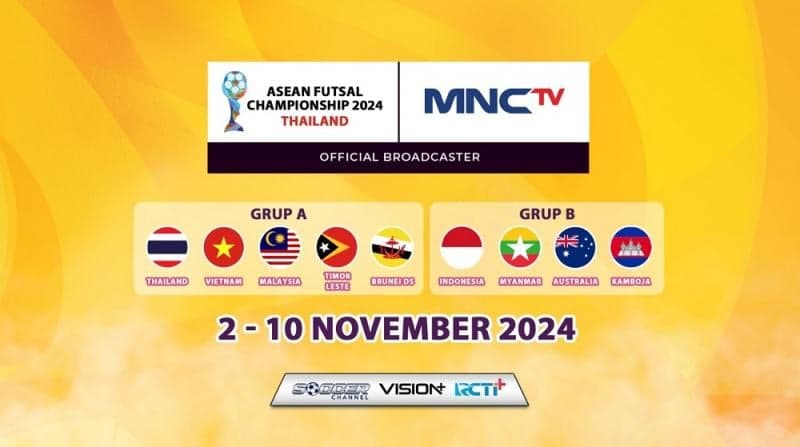 Saksikan Timnas Futsal Indonesia di Piala AFF Futsal 2024, Live MNCTV