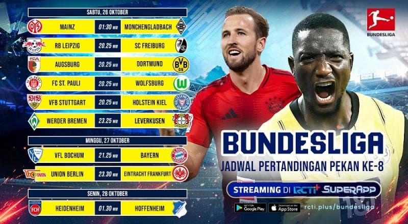 Link Live Streaming Bundesliga Pekan Ke-8 di RCTI+, Bayern Munchen Vs Bochum