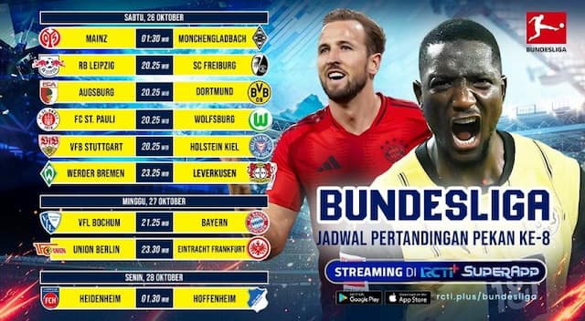 Link Live Streaming Bundesliga Pekan Ke-8 di RCTI+, Bayern Munchen Vs Bochum