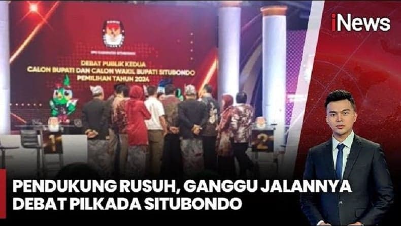 Ricuh Pendukung Antar-Paslon, Debat Pilkada Situbondo Sempat Dihentikan