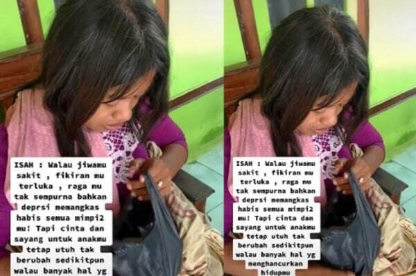 Viral! ODGJ Ini Tetap Rawat Buah Hati dengan Tulus dan Penuh Kasih Sayang, Banjir Doa Netizen
