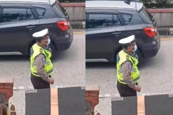 Viral! Polisi Ini Asyik Bergoyang saat Bertugas, Netizen: Lentur Amat Pak