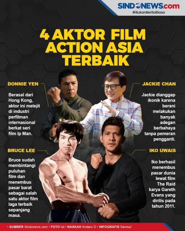 Jago Bela Diri, ini 4 Aktor Film Action Asia Terbaik