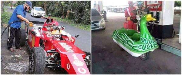 15 Potret kendaraan antimainstream saat isi bensin, absurd bukan main 15 Potret kendaraan antimainstream saat isi bensin, absurd bukan main