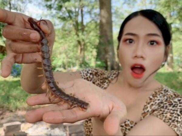 Viral Wanita Goreng Kelabang Hidup-Hidup, Lalu Disantap dengan Sambal Viral Wanita Goreng Kelabang Hidup-Hidup, Lalu Disantap dengan Sambal