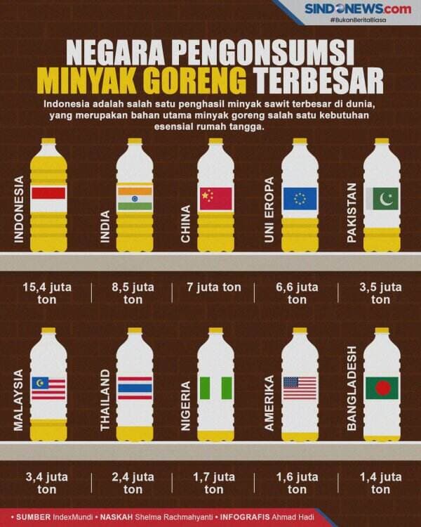 Ini 10 Negara yang Mengonsumsi Minyak Goreng Terbesar di Dunia