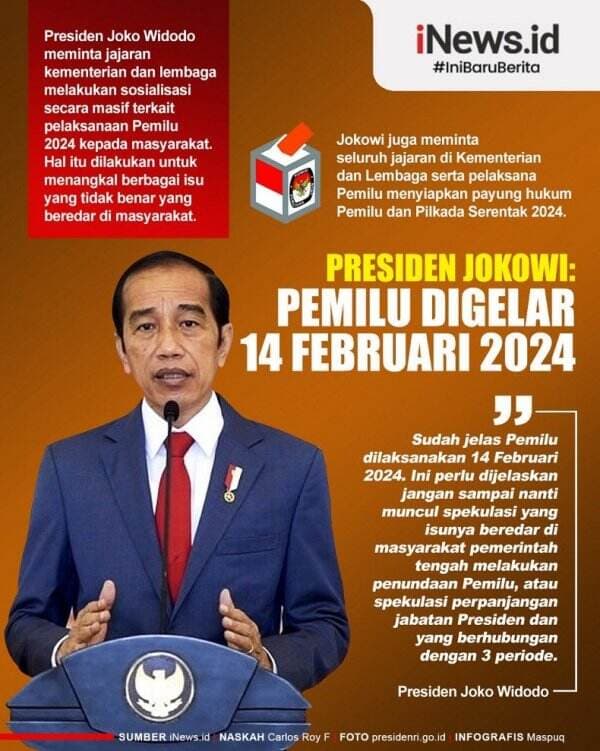 Infografis Presiden Jokowi: Pemilu Digelar 14 Februari 2024